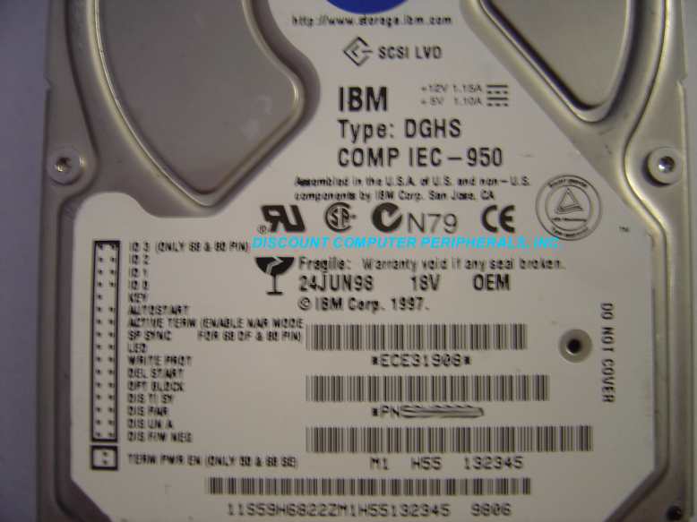 IBM DGHS18V - 18GB 7200RPM 3.5IN HH SCSI SCA 80PIN DGHS-18V