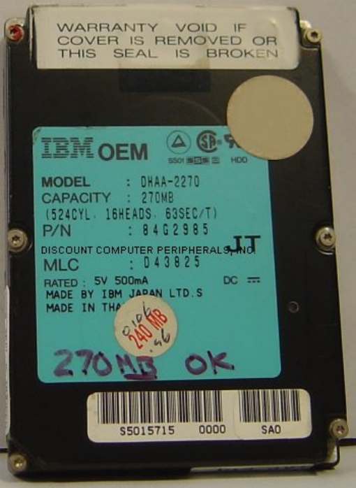 IBM DHAA-2270_270MB - 270MB 2.5IN SLP LAPTOP DRIVE