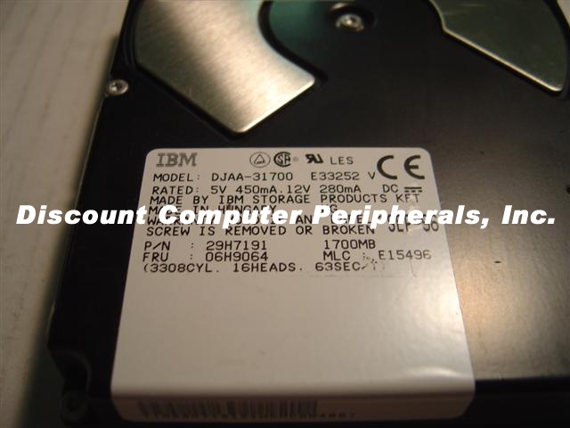 IBM DJAA-31700 - 1.6GB 3.5IN IDE - Call or Email for Quote.