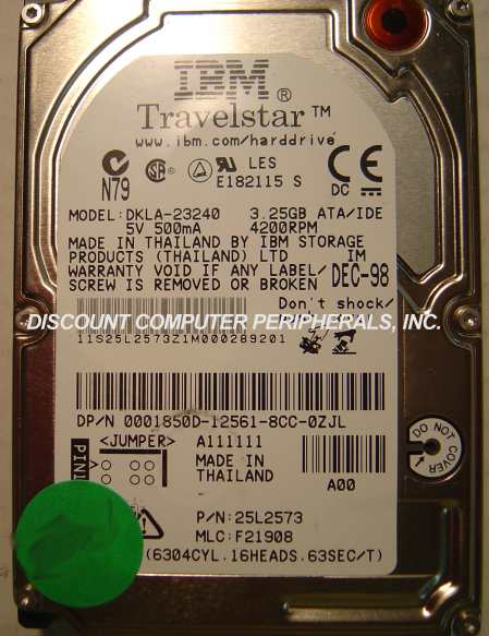 IBM DKLA-23240 - 3.2GB 2.5IN 4200 RPM LAPTOP IDE - Call or Email