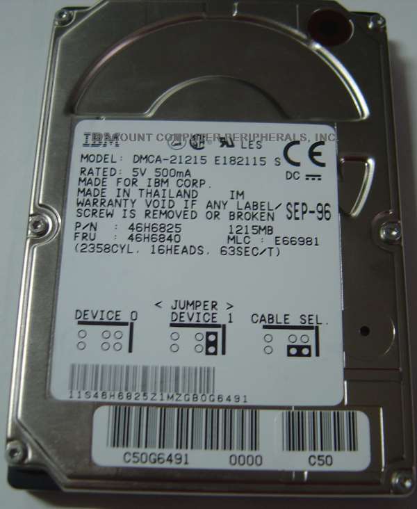 IBM DMCA-21215 - 1.2GB 12.5MM IDE LAPTOP DRIVE 46H6825