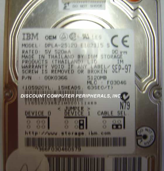 IBM DPLA-25120 - 5.1GB 17MM LAPTOP DRIVE 00K4162 291723-001