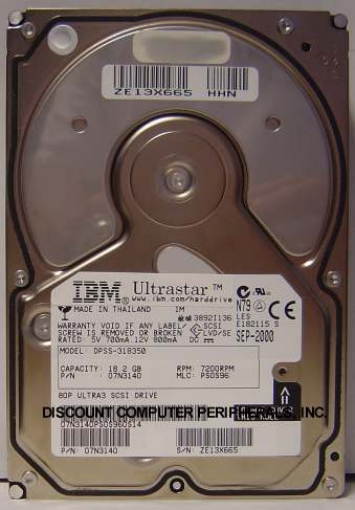 IBM DPSS-318350 - 18.35GB 7200 RPM SCSI SCA 80 PIN - Call or Ema