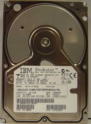 IBM DPTA-373420 - 34.2GB 7200RPM ATA-66 3.5IN IDE 31L9060 - Call