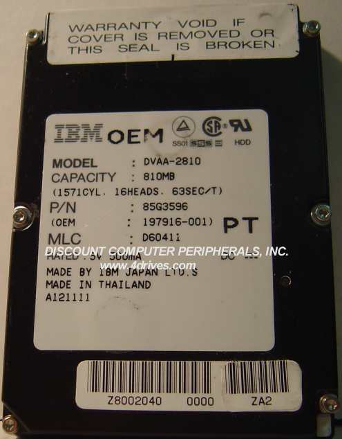 IBM DVAA-2810 - 810MB 17MM LAPTOP DRIVE