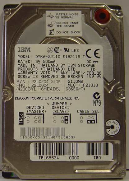 IBM DYKA-22110 - 2.1GB 9.5MM 2.5in IDE 4200RPM