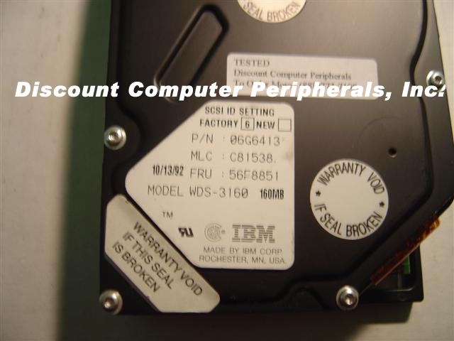 IBM WDS3160 - 160MB 3.5IN HH SCSI 50PIN - Call or Email for Quot