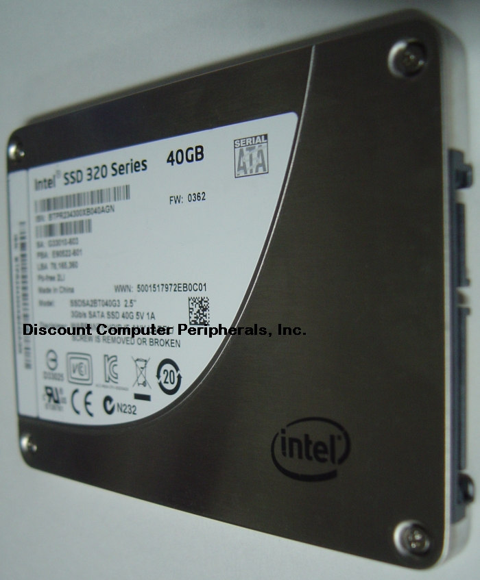 INTEL SSDSA2BT040G3 - 40GB SSD SOLID STATE SATA II 2.5IN DRIVE