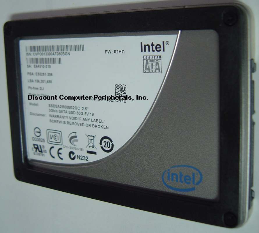 INTEL SSDSA2M080G2GC - 80GB SSD SOLID STATE SATA II 2.5IN DRIVE
