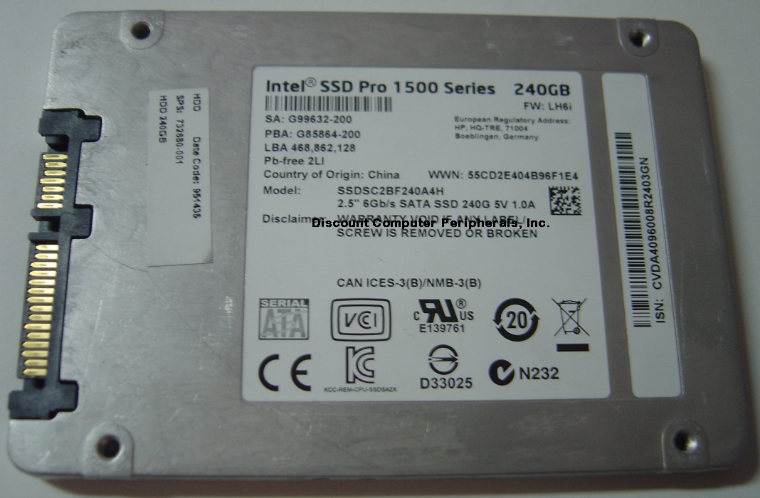 INTEL SSDSC2BF240A4H - 240GB SSD SOLID STATE SATA III 2.5IN DRIV