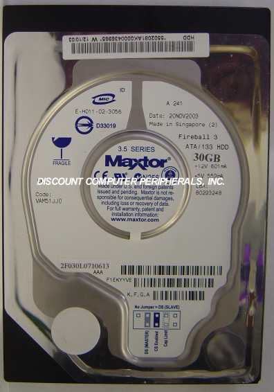 MAXTOR 2F030L0 - 30GB 5400RPM ATA-133 3.5IN IDE - Call or Email