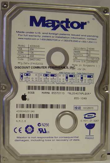MAXTOR 4D060H3 - 60GB 5400 RPM ATA-100 3.5 IDE - Call or Email f