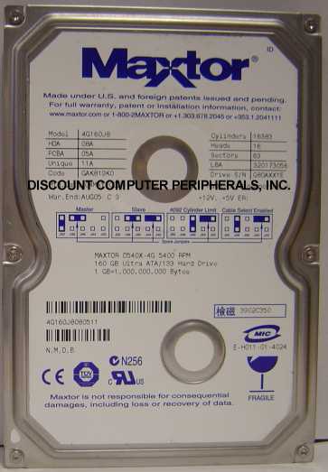 MAXTOR 4G160J8 - 160GB IDE 3.5 3H