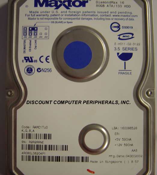 MAXTOR 4R080L0 - 80GB 5400RPM ATA-133 IDE 3.5LP - Call or Email
