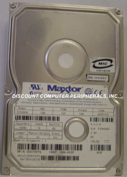 MAXTOR 51536H2 - 15.3GB 7200RPM ATA-100  IDE 3.5IN - Call or Ema