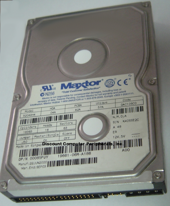 MAXTOR 52049H4 - 20.4GB 7200RPM ATA-100 3.5IN IDE