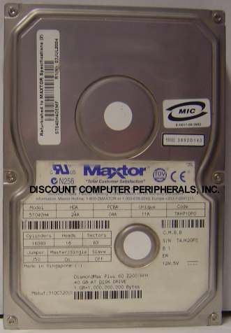 MAXTOR 5T040H4 - 40GB 3.5 3H IDE - Call or Email for Quote.
