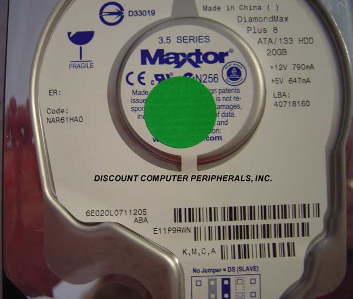 MAXTOR 6E020L0 - 20GB ATA/133 7200RPM 3.5 LP IDE - Call or Email