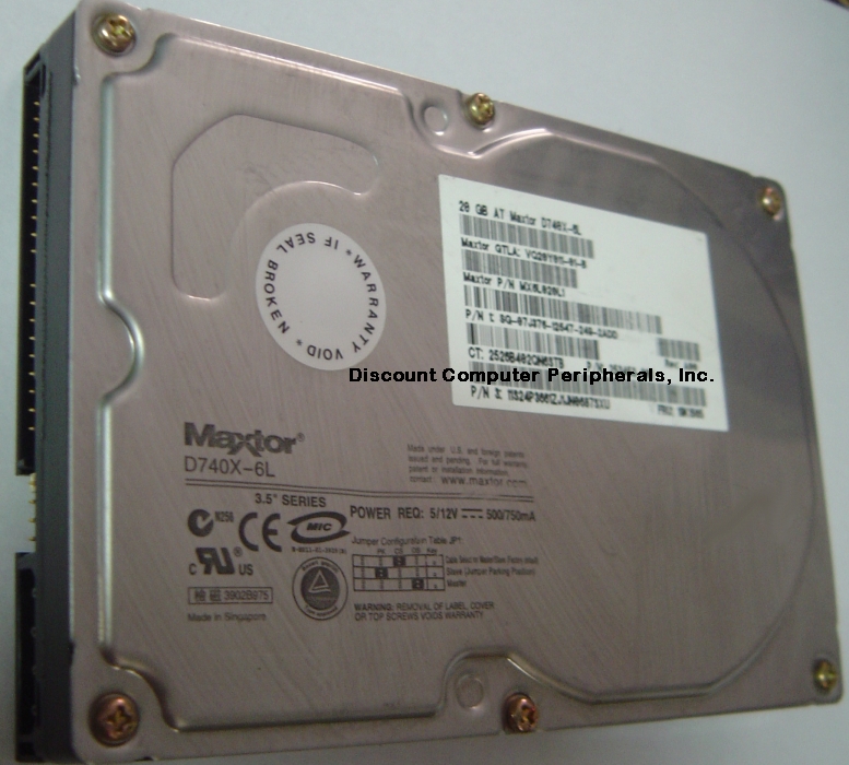 MAXTOR 6L020L1 - 20GB 7200RPM ATA-133 3.5 LP IDE  D740X-6L