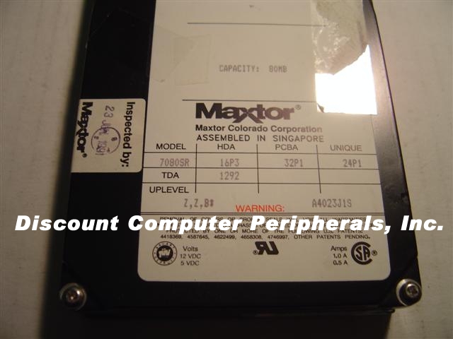 MAXTOR 7080SR - 82MB 3.5IN LP SCSI 50PIN - Call or Email for Quo