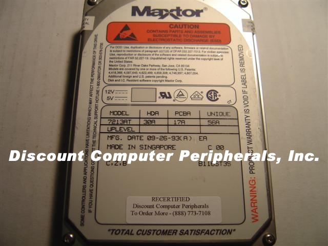 MAXTOR 7213AT - 210MB 3.5IN 3H IDE - Call or Email for Quote.
