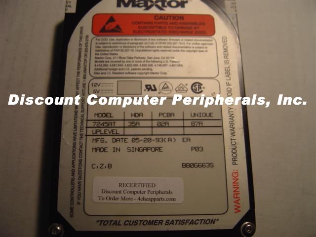 MAXTOR 7245AT - 245MB 3.5IN 3H IDE - Call or Email for Quote.
