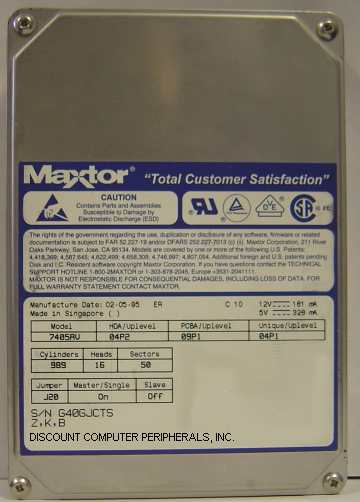 MAXTOR 7405AV - 405MB IDE 3.5IN - Call or Email for Quote.