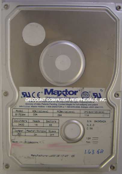 MAXTOR 81750A4 - 1.7GB IDE 3.5in - Call or Email for Quote.