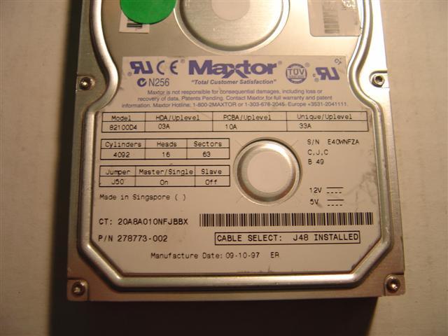 MAXTOR 82100D4 - 2.1GB 3.5IN 3H IDE HARD DRIVE - Call or Email f