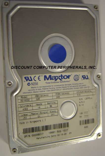 MAXTOR 82160D2 - 2.1GB 3.5in IDE DR - Call or Email for Quote.
