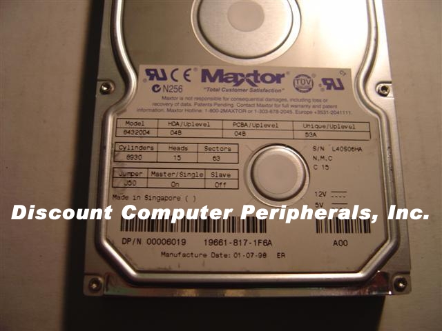 MAXTOR 84320D4 - 4.3GB 3.5IN 3H IDE - Call or Email for Quote.