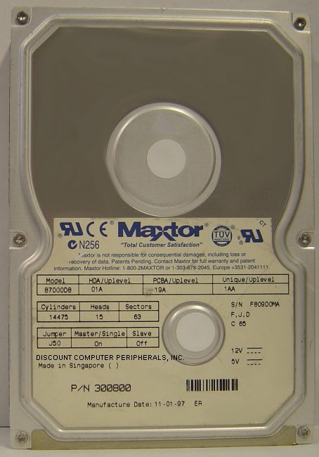 MAXTOR 87000D8 - 7.0GB 5200RPM ATA-33 3.5IN 3H IDE - Call or Ema