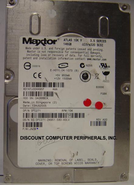 MAXTOR 8D147J - 146GB 10000 RPM SCSI SCA 80PIN 8D147J004495F - C