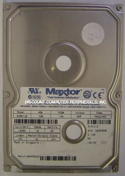 MAXTOR 90841U2 - 8.4GB 5400RPM ATA66 IDE 3.5in - Call or Email f