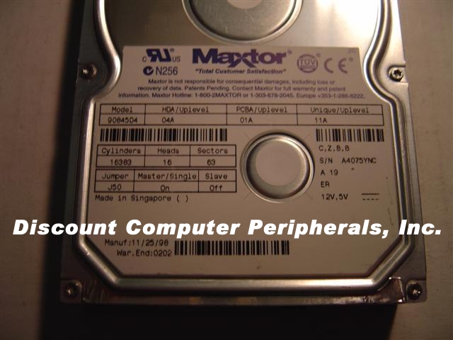 MAXTOR 90845D4 - 8.4GB 5400RPM ATA-33 IDE 3.5 LP - Call or Email