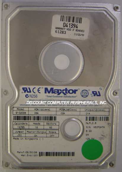 MAXTOR 91020D6 - 10.2GB 5400RPM ATA-33 IDE 3.5IN - Call or Email
