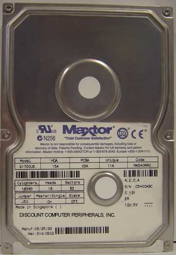 MAXTOR 91700U5 - 17GB IDE 3.5 in