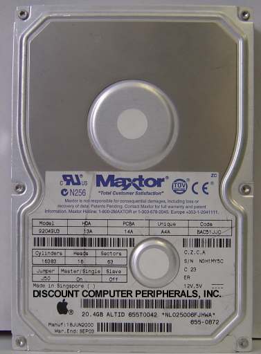 MAXTOR 92049U3 - 20GB 3.5IN IDE