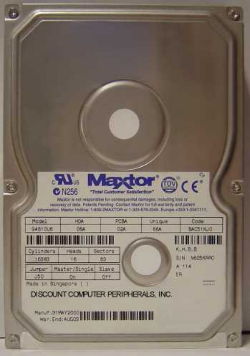 MAXTOR 94610U6 - 46GB 3.5in IDE - Call or Email for Quote.