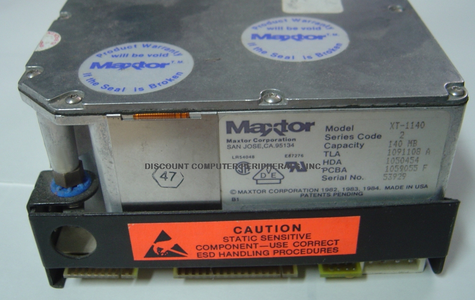 MAXTOR XT-1140 - 120MB 5.25IN FH MFM Drive has 65 normal bad spo