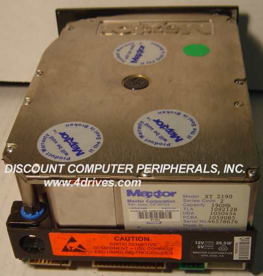 MAXTOR XT-2190 - 190MB 5.25IN FH MFM -FOR DEC MACHINES SEE RD54-
