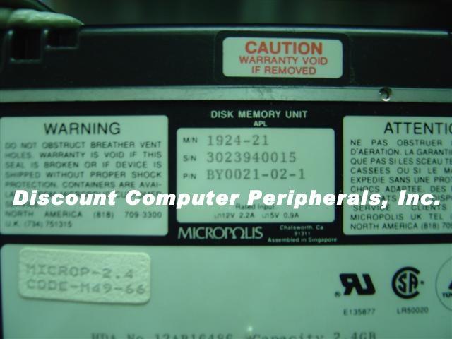 MICROPOLIS 1924 - 2.1GB 5.25IN FH SCSI 50PIN 1924-21 - Call or E