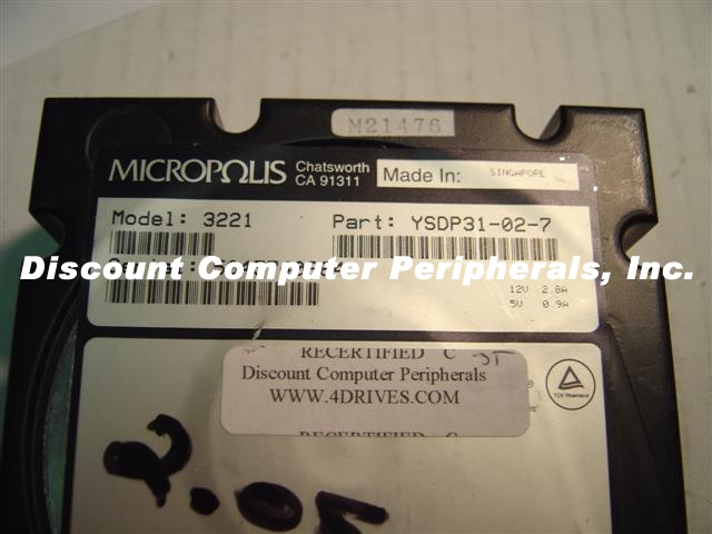 MICROPOLIS 3221 - 2.1GB SCSI 50PIN 3.5in - Call or Email for Quo