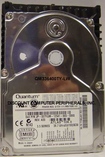 QUANTUM QM336400TY-LW - 36.4GB 10K RPM 3.5 SCSI WIDE LP ATLAS 10