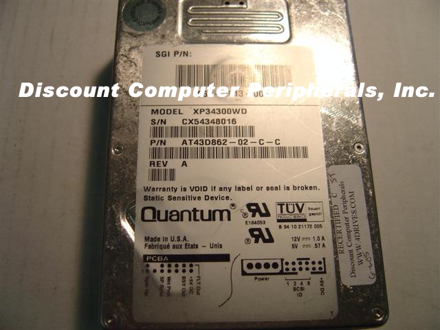 QUANTUM XP34300WD - 4.3GB 3.5 SCSI WIDE DIFF HH 7200 RPM ATLAS -