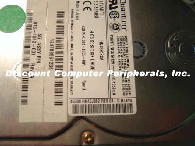 QUANTUM XP34550J - 4.5GB 3.5 SCSI SCA LP ATLAS HN45J011 HN45J016