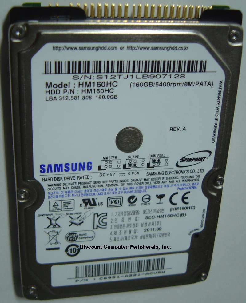 SAMSUNG HM160HC - 160GB 5400RPM 9.5MM 2.5IN ATA-100 NEW - Call o