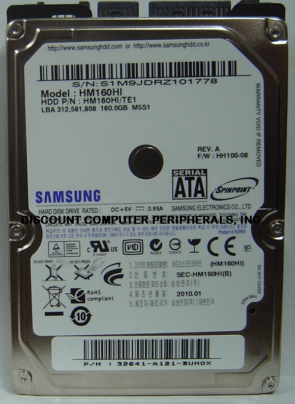 SAMSUNG HM160HI - 160GB 5400RPM 9.5MM 2.5IN SATA hard Drive - Ca