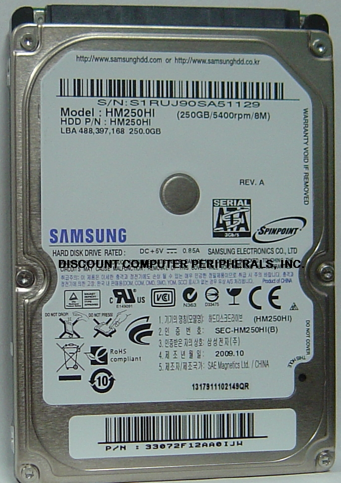 SAMSUNG HM250HI - 250GB 5400RPM 9.5MM 2.5IN SATA-300 - Call or E