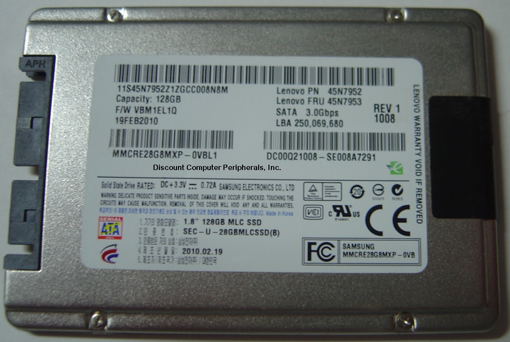 SAMSUNG MMCRE28G8MXP - 128GB SSD 1.8 inch mSATA II 3gb_s Drive